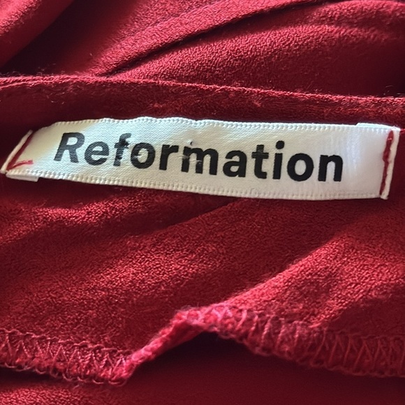 Reformation Lawrence Red Asymmetrical One-Shoulder Cocktail Dress Sz 12 - Picture 11 of 16